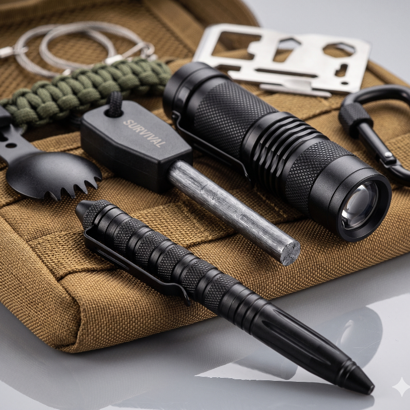 Professionele Survival Set met Tactische MOLLE Pouch