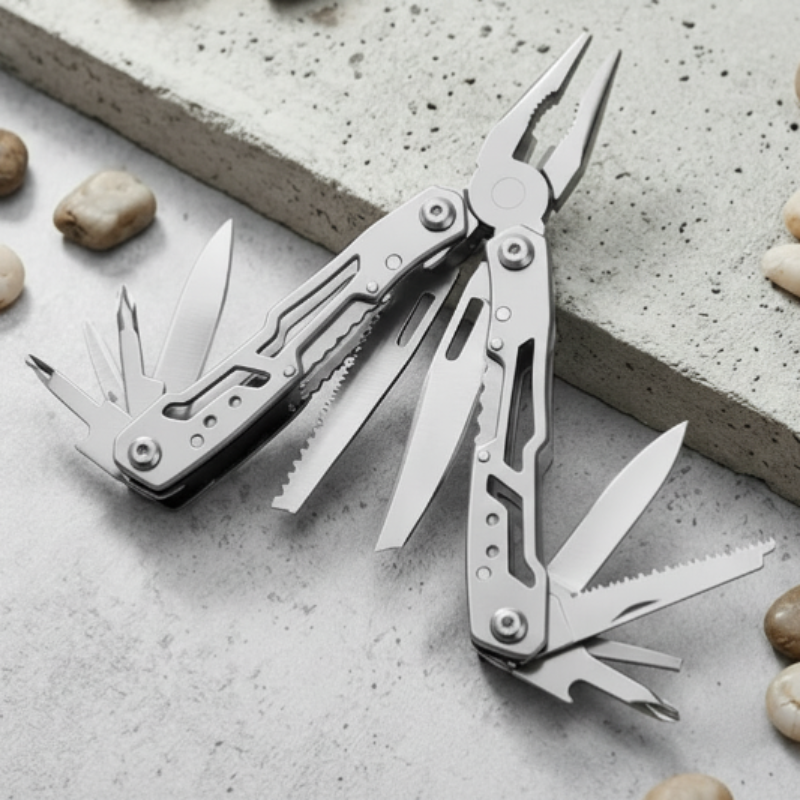 ApexGear 15-in-1 Multitool van RVS voor Outdoor en Noodpakket