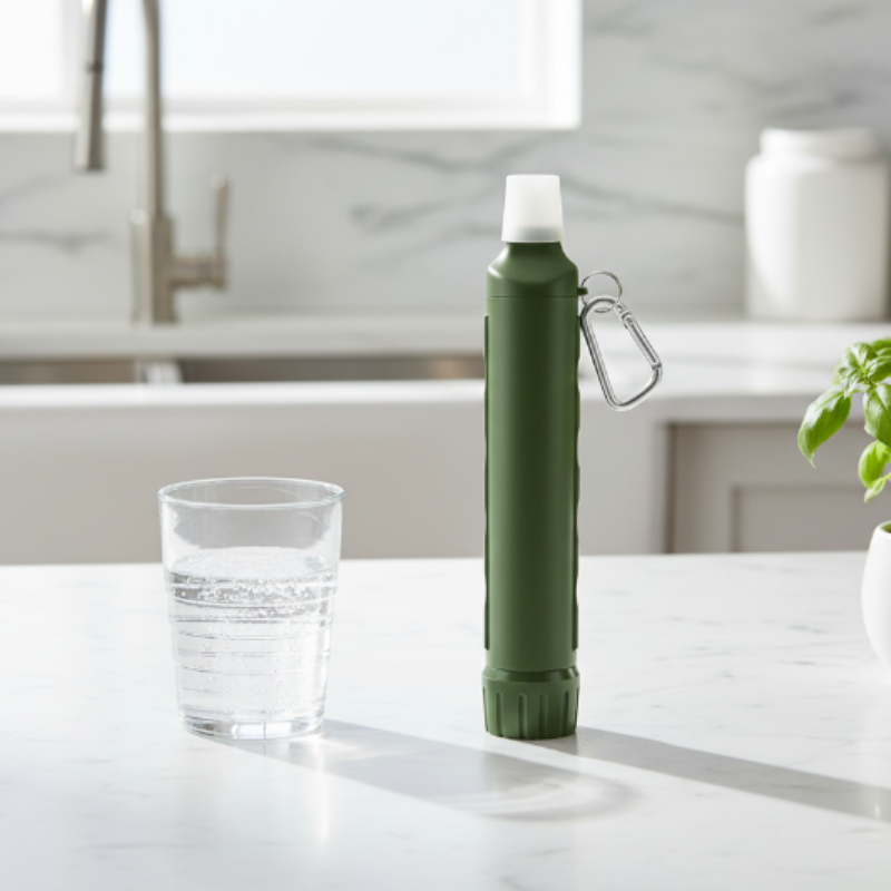 Outdoor Waterfilter Rietje met Karabijnhaak voor Noodpakket