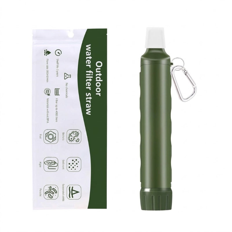 Outdoor Waterfilter Rietje met Karabijnhaak voor Noodpakket